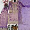lavender chinon silk suit set with zari embroidery and dupatta for women festive wear for women festive wear