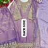 lavender chinon silk suit set with zari embroidery and dupatta for women festive wear for women festive wear