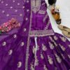 chinon silk sharara suit with heavy zari embroidery and dupatta for women party wear for women festive wear