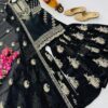 chinon silk sharara suit with heavy zari embroidery and dupatta for women party wear for women festive wear