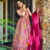pink printed lehenga choli with dupatta for women festive wedding wear for women festive wear