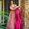 pink printed lehenga choli with dupatta for women festive wedding wear for women festive wear