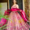 pink printed lehenga choli with dupatta for women festive wedding wear for women festive wear