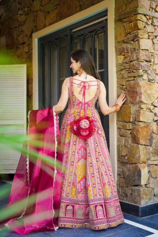 pink printed lehenga choli with dupatta for women festive wedding wear for women festive wear