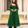 green bandhani anarkali suit with dupatta for women festive ethnic wear for women festive wear