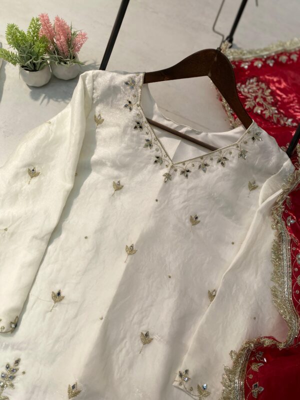 wine and cream embroidered sharara suit with dupatta for women wedding festive wear for women festive wear
