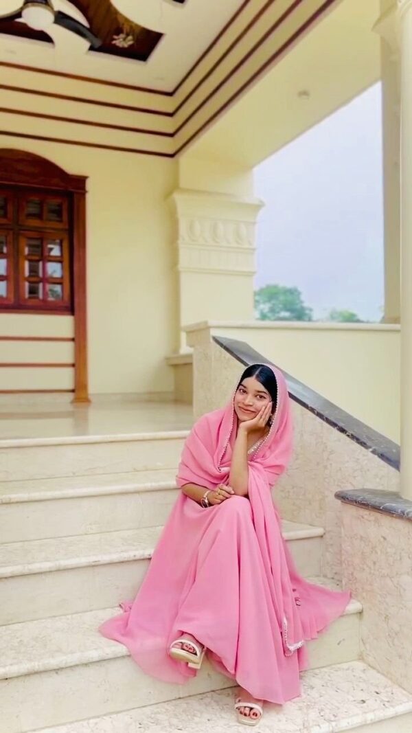 baby pink anarkali suit with dupatta for women elegant festive party wear for women festive wear