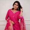pink ethnic suit with jacquard dupatta for women festive traditional wear for women festive wear