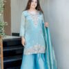 Silk Kurta Palazzo Set with Heavy Embroidery & Dupatta  Festive Wear for women festive wear