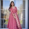 Dusty pink anarkali suit with dupatta for women festive party wear for women festive wear