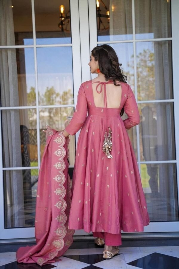 Dusty pink anarkali suit with dupatta for women festive party wear for women festive wear