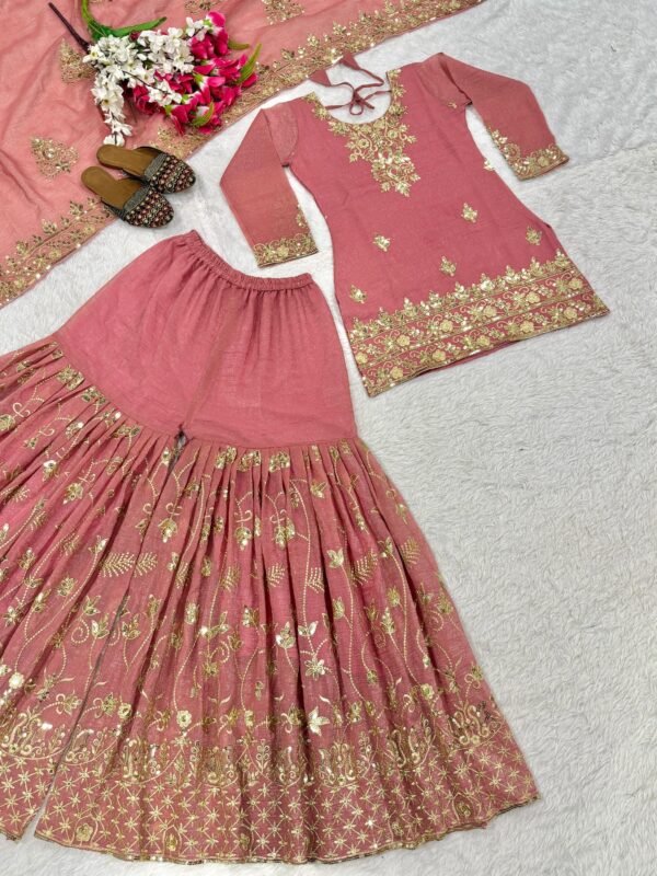 Pink Embroidered Sharara Suit for Women for women festive wear