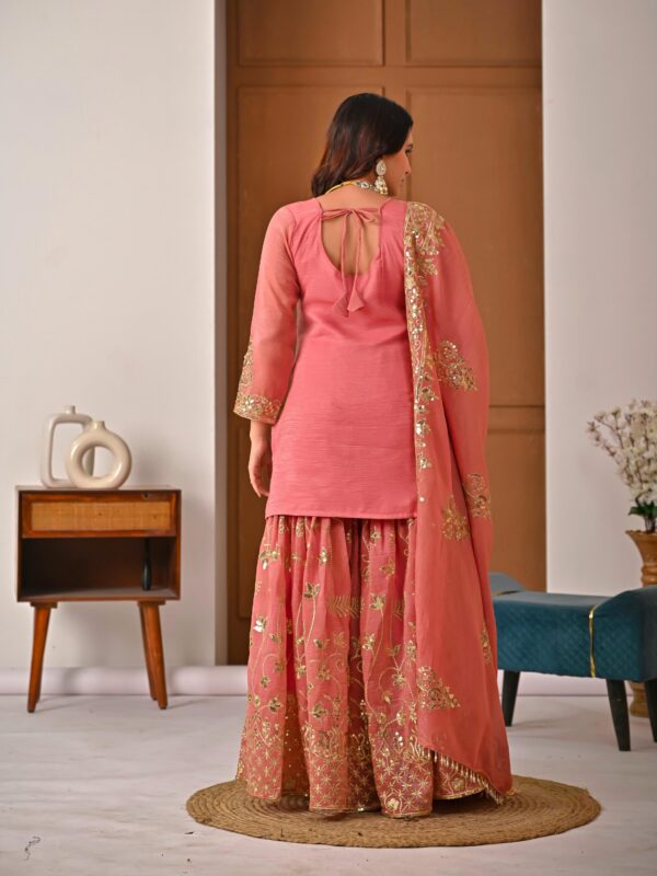 Pink Embroidered Sharara Suit for Women for women festive wear