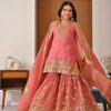 Pink Embroidered Sharara Suit for Women for women festive wear