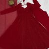 Red Elegant Lucknowi Georgette Anarkali Suit Set for women festive wear