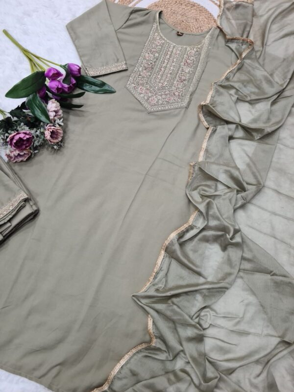 Wine Rayon slub Embroidered Kurta Set with Dupatta Elegant Festive Wear for women festive wear