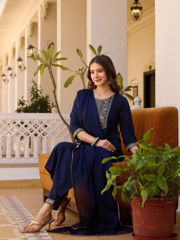 Wine Rayon slub Embroidered Kurta Set with Dupatta Elegant Festive Wear for women festive wear