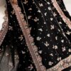 Black Embroidered Partywear Anarkali Gown for women festive wear