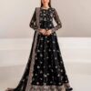 Black Embroidered Partywear Anarkali Gown for women festive wear
