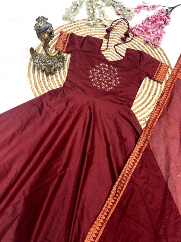 Pattu Cotton Traditional Kurta Set with Jacquard Border Dupatta  Festive Wear for women festive wear