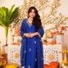 Viscose Chanderi Kurta Set with Organza Dupatta for women festive wear
