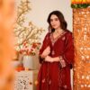 Viscose Chanderi Kurta Set with Organza Dupatta for women festive wear