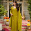 Viscose Chanderi Kurta Set with Organza Dupatta for women festive wear