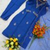 Viscose Chanderi Kurta Set with Organza Dupatta for women festive wear