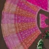 bridal pink faux georgette lehenga choli set with dupatta
