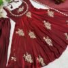 Fendy Silk Anarkali Gown Sharara Set with Heavy Embroidery for women festive wear