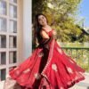 Fendy Silk Anarkali Gown Sharara Set with Heavy Embroidery for women festive wear