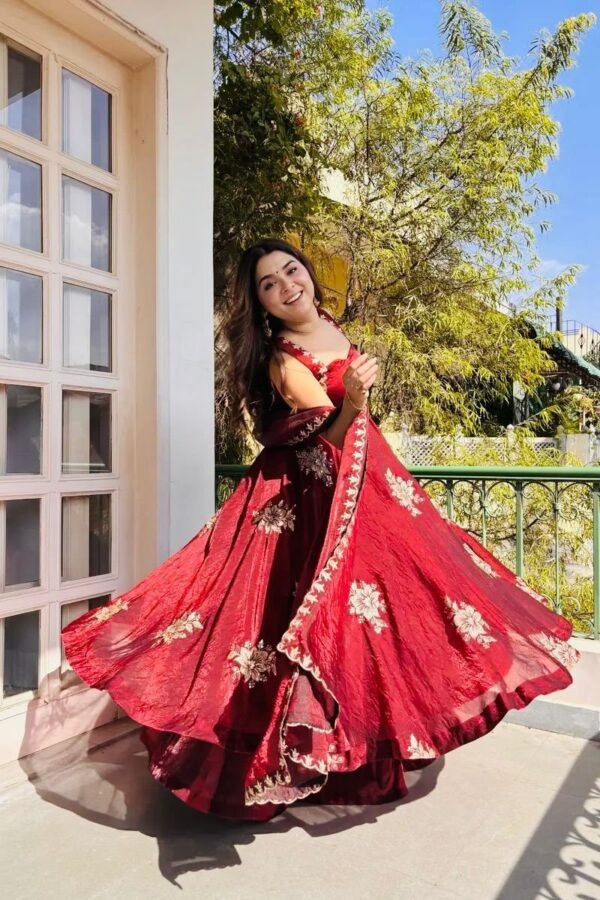 Fendy Silk Anarkali Gown Sharara Set with Heavy Embroidery for women festive wear