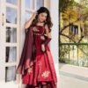Fendy Silk Anarkali Gown Sharara Set with Heavy Embroidery for women festive wear