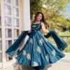 Fendy Silk Anarkali Gown Sharara Set with Heavy Embroidery for women festive wear