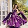 Fendy Silk Anarkali Gown Sharara Set with Heavy Embroidery for women festive wear
