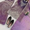 Teal Fendy Silk Kurti Palazzo Set with Dupatta for women festive wear