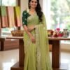 Georgette Silk Saree with Sequence Work & Cutwork Border for women festive wear