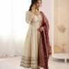 Anarkali Gown Set with Heavy Lace Work & Georgette Dupatta for women festive wear