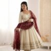 Anarkali Gown Set with Heavy Lace Work & Georgette Dupatta for women festive wear