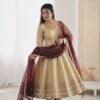 Anarkali Gown Set with Heavy Lace Work & Georgette Dupatta for women festive wear