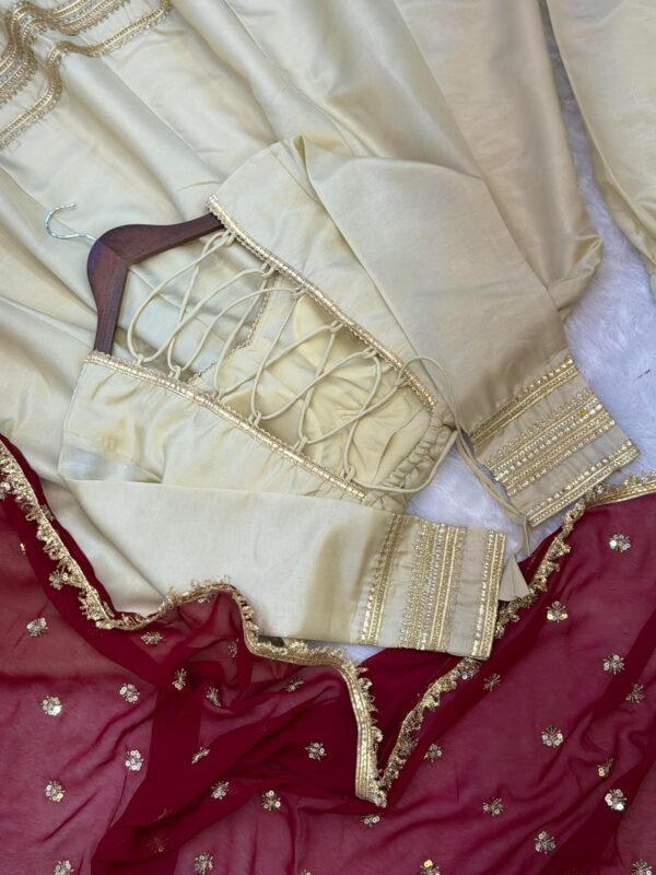 Anarkali Gown Set with Heavy Lace Work & Georgette Dupatta for women festive wear