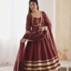 Anarkali Gown Set with Heavy Lace Work & Georgette Dupatta for women festive wear