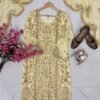Yellow Georgette Embroidered Kurti Palazzo Set with Dupatta for women festive wear