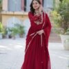 Faux Georgette Anarkali Gown with Dupatta for women festive wear