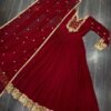 Faux Georgette Anarkali Gown with Dupatta for women festive wear