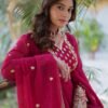 Faux Georgette Anarkali Gown with Dupatta for women festive wear