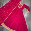 Faux Georgette Anarkali Gown with Dupatta for women festive wear
