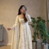 Fendy Silk Embroidered Anarkali Gown Set with Dupatta & Pant for women festive wear
