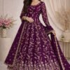 Fendy Silk Embroidered Anarkali Gown Set with Dupatta & Pant for women festive wear