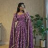 Fendy Silk Embroidered Anarkali Gown Set with Dupatta & Pant for women festive wear